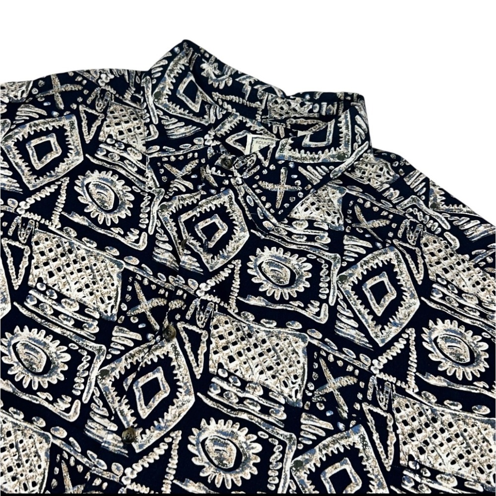 Roundtree & Yorke Big Man 2X Hawaiian Shirt Rayon Tropical Print Camp Casual